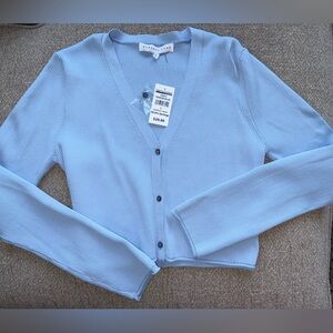 Endless Rose Light Blue V-Neck Sweater from Bloomingdales